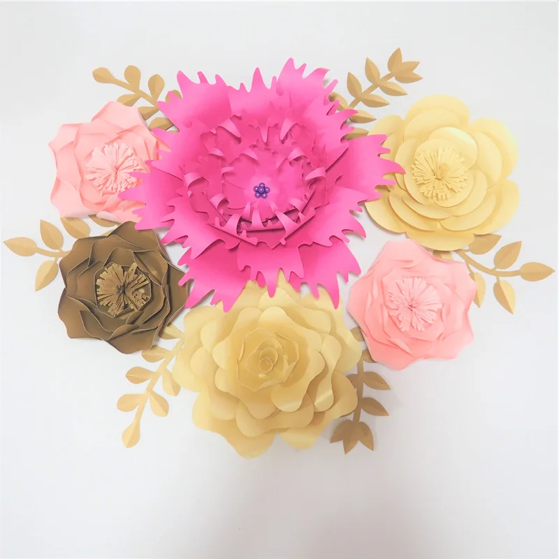 2018 diy giant paper flowers wedding backdrop half made flowers kits paper flower backdrop dessert table