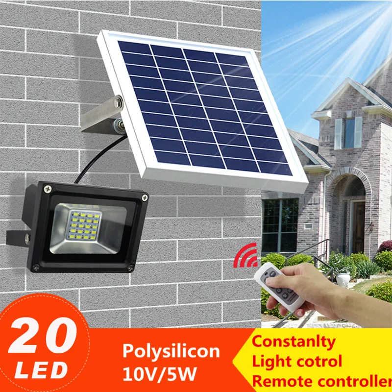 LUCE LED solari all/'aperto 15W 130LM Lampada Solare Portatile Lampadina Lampada Energia Solare.