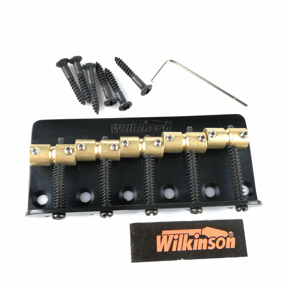 Wilkinson WBBC5 пять 5 струн электрический бас-мост с латунными седлами для прецизионных джазовых басов хром серебристый черный