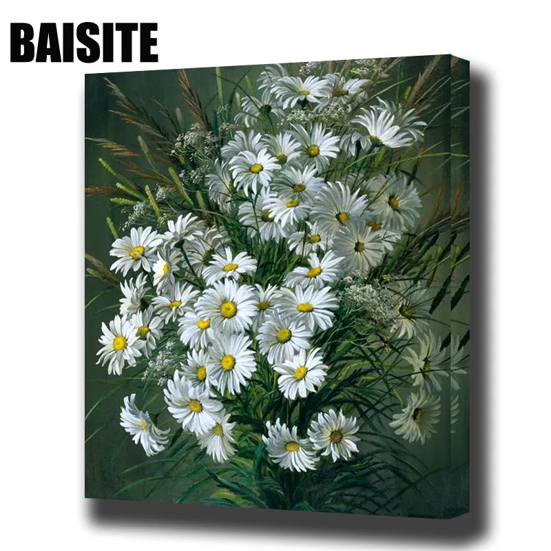 BAISITE современные цветы в раме DIY картина маслом по номерам живопись и