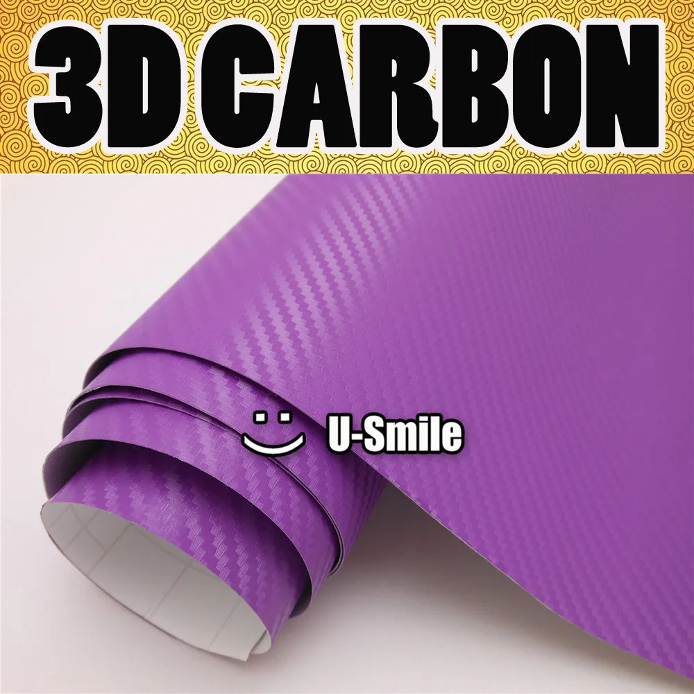 Purple 3D Carbon Fiber Vinyl Wrap Purple Carbon Fiber Sticker Sheet Air