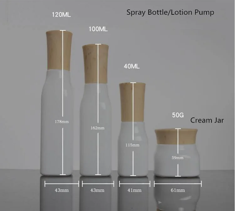 Porcelain white Glass Spray Bottle Grain Tetragonal Bottle Emulsion Cream Jar Cosmetic Container Toner Vial 50g 40ml 100ml 120ml (21)