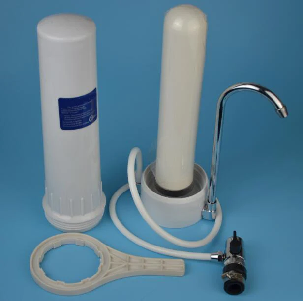 Filtro per acqua da scrivania/Purificatore d'acqua da banco con filtro ceramico da 0,1 micron, combinazione di filtro a carboni attivi e KDF per rimuovere sostanze chimiche e particelle. - immagine 3