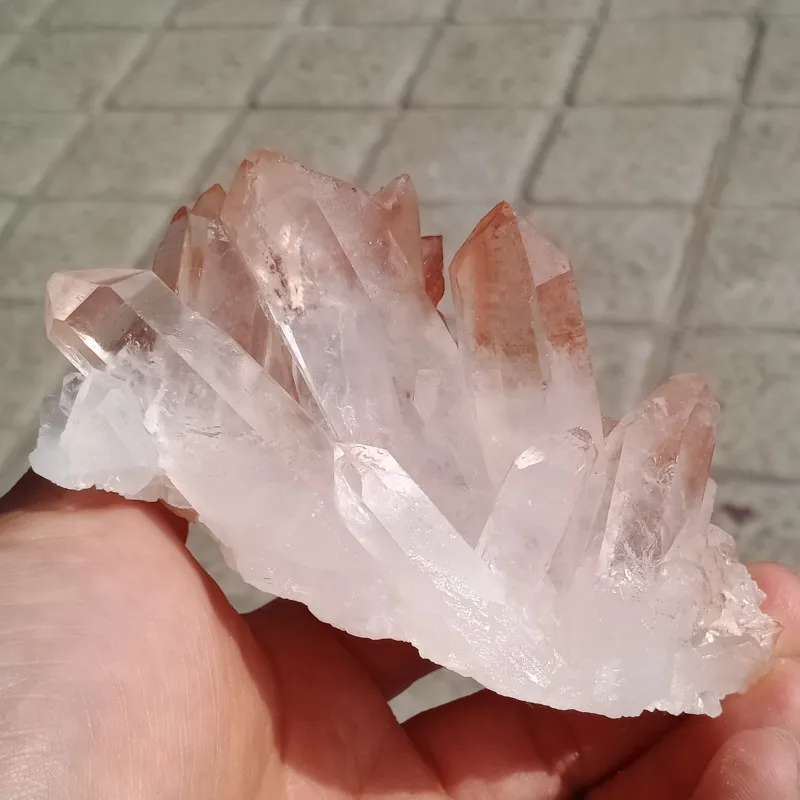 

DHXYZB 200-800g Natural Red crystal cluster Original Stone Crystal Quartz Mineral Specimen rock Raw Gemstone reiki Healing Decor