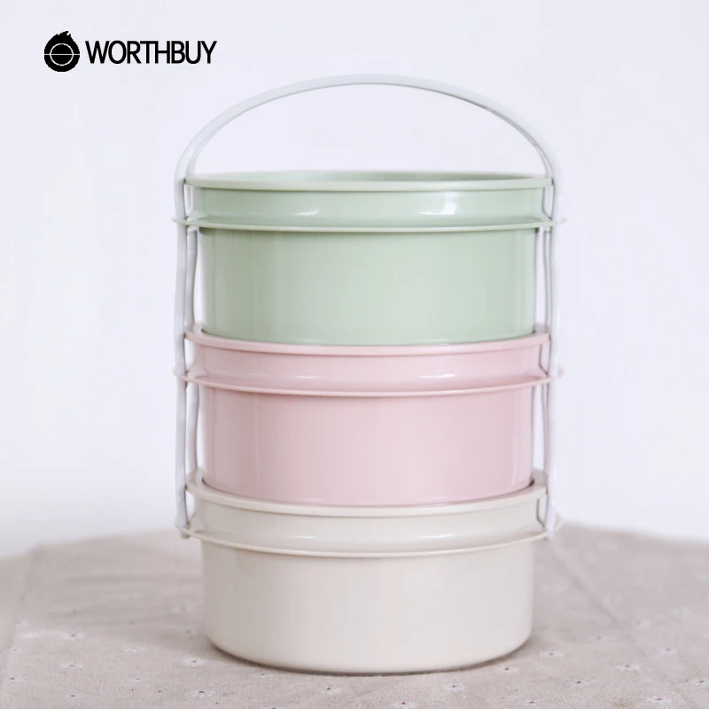 WORTHBUY 3 слоя японский пластиковый Ланч бокс для микроволновки пищевых контейнеров