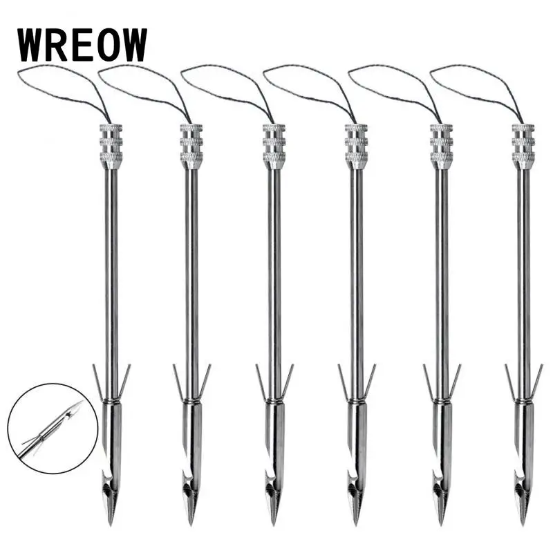 

New 6Pcs 8mm Stainless Steel Fishing Slingshot Arrow Head Bow Catapult Dart Hunting Shooting Fish Hand Tool Catapult Arrowhead