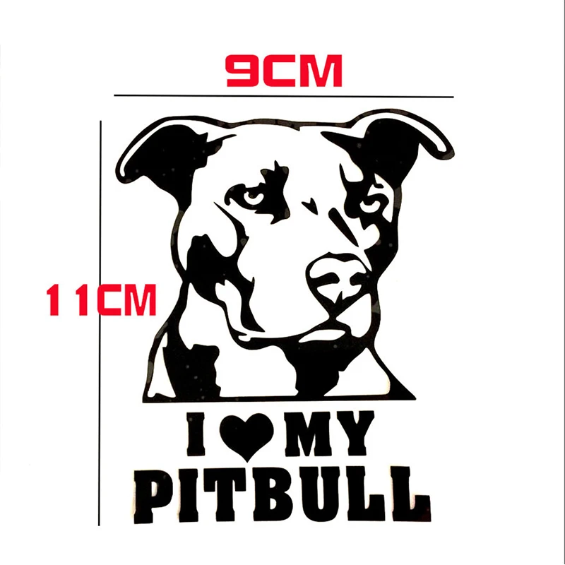 Новая мода креативный I LOVE MY PITBULL виниловая Автомобильная наклейка toon Dog Window Bumper