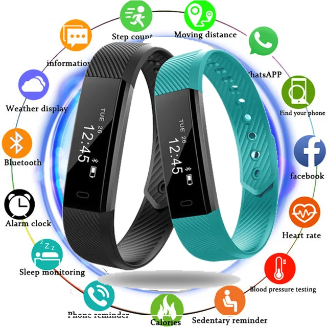 

Top New Smart Wristband Fitness Tracker Band Bluetooth Sleep Monitor Watch Sport Bracelet for ios Android Phone pk Fit Bit Mi 2