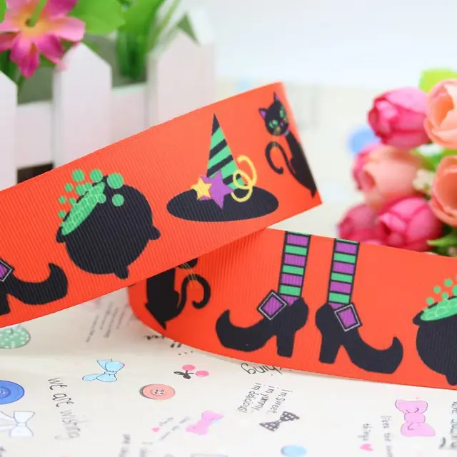 15'' Free Shipping Halloween Printed Grosgrain Ribbon Hairbow Party 1 5 Free Shipping Halloween Printed Grosgrain Ribbon Hairbow Party Decoration Diy Wholesale OEM 38mm P2933 1942963536html