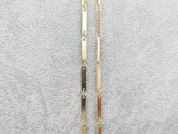 

MYLONGINGCHARM Wholesale-Long Bar Chain-10 feet gold plated raw solid brass statement Chain-15mm long bar-F155JIN