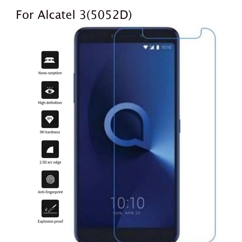 

2pcs For Alcatel 3 3L Tempered Glass Screen Protector 2.5 9h Safety Protective Film on 3 L 5034D 5052D 5052Y