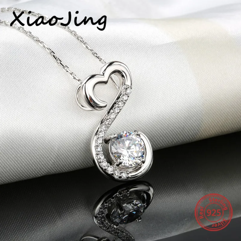 

2018 hot sale 925 sterling silver infinity pendant chain necklace with Cubic Zircon diy fashion jewelry factory supply girl gift