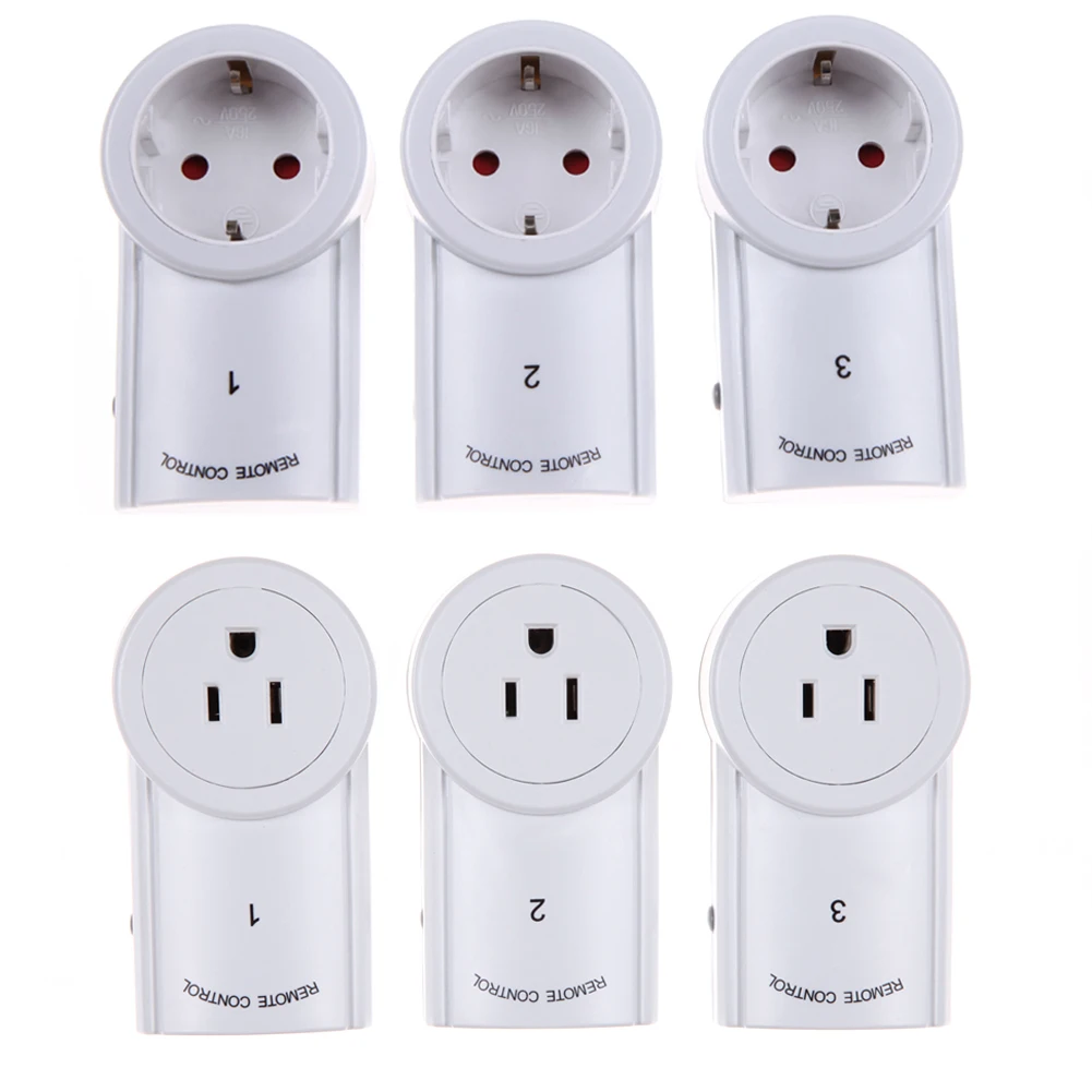 

3pcs Wireless Smart Remote Control Power Outlet Light Switch Plug Socket 433.93 MHz Power Outlet Socket EU Standard Plug