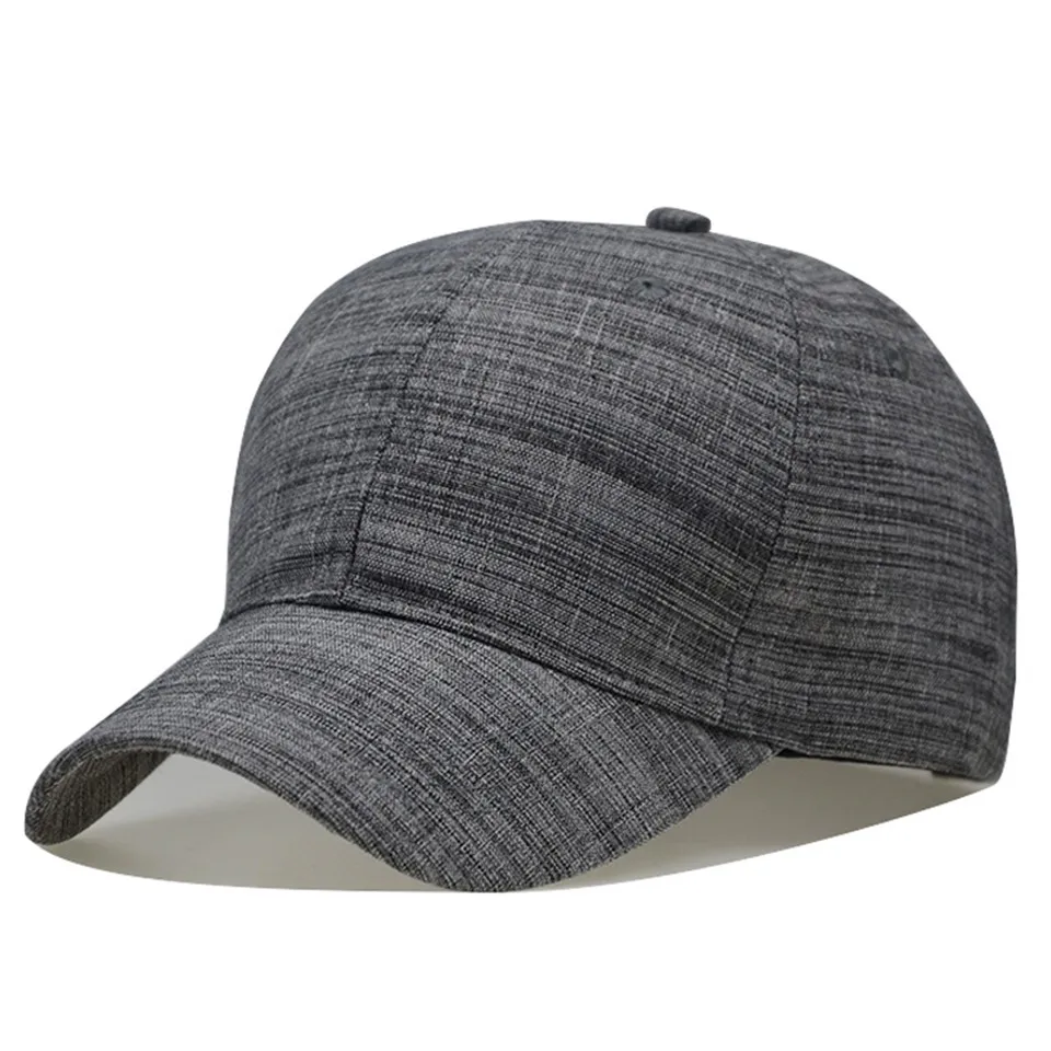 Бейсбольная кепка из хлопка черного/серого цвета для взрослых, кепка большого размера, шляпа для папы, окружность 56-61 см, Шерстяная кепка в стиле хип-хоп