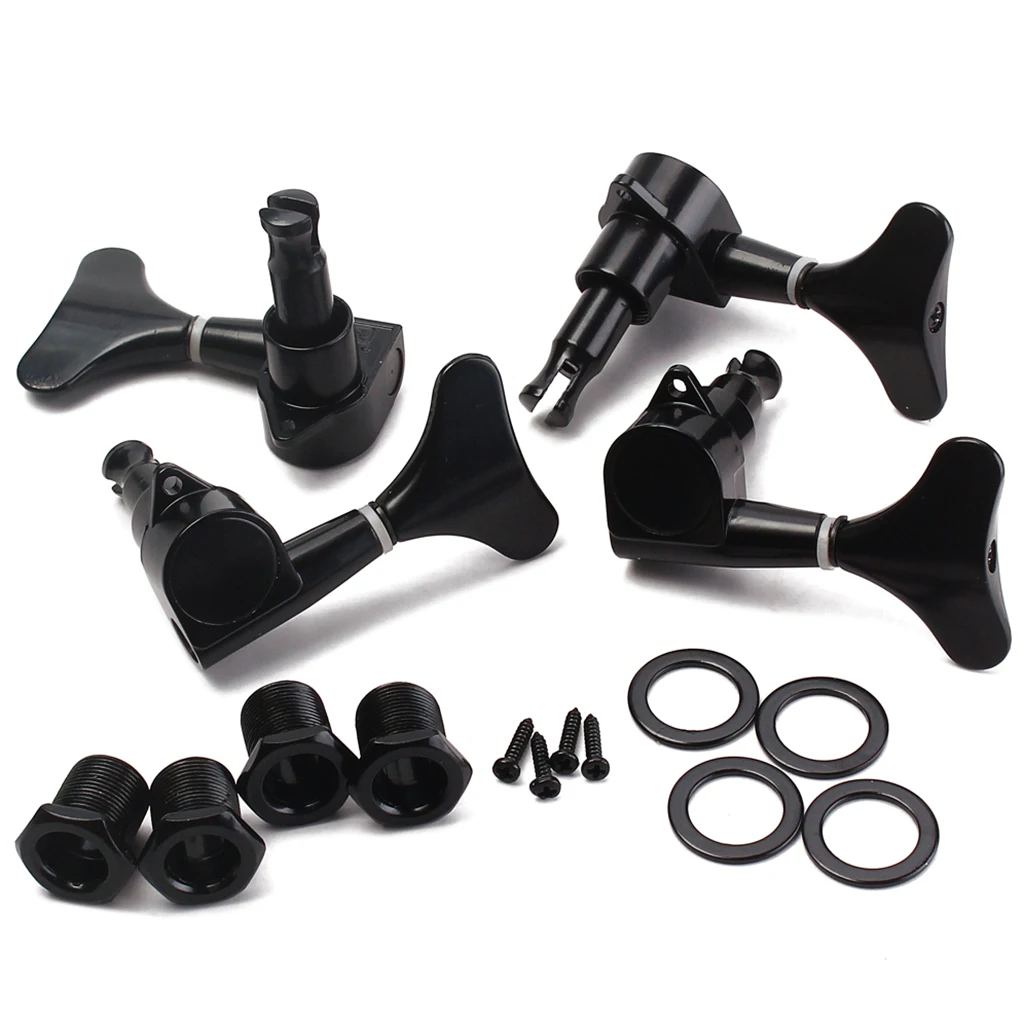Black Acoustic Guitar Sealed Tuners Tuning Pegs Machine Heads Part 2R2L for 4 String Bass