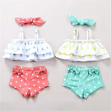 Детский купальник, милый детский раздельный Боксер в горошек, принцесса лотоса, детские купальники, пляжные купальники для маленьких девочек