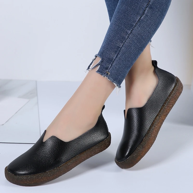 Aleader 2019 Spring Women Flats Shoes Wide Women Casual Ballet