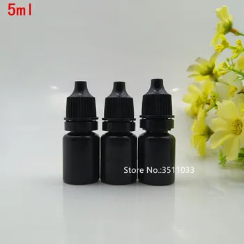 

100pcs Black Plastic Eye Dropper Bottle WIth Screw Lid Empty LDPE E-Cigarette Oil Packing Bottle Colirio Botella 5ML 10ML