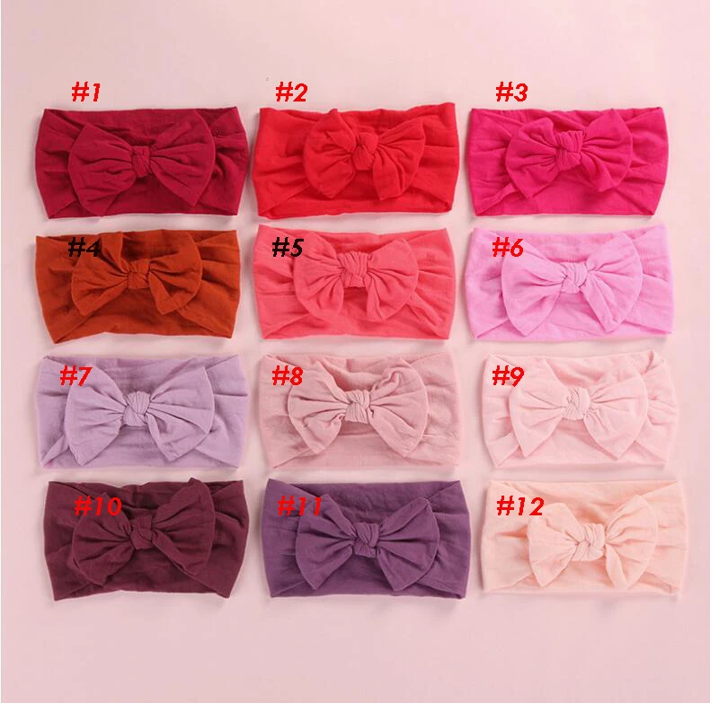 

Bulk Nylon Bow Headwrap One Size Fits All Nylon Headbands Wide Nylon Headband For Baby 120pcs/lot