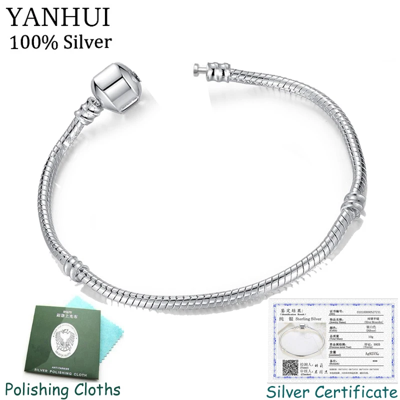 

Free Sent Certificate Original 925 Sterling Silver Bracelets for Women Snake Bone Charm Bracelet Vintage Fine Jewelry NSL005