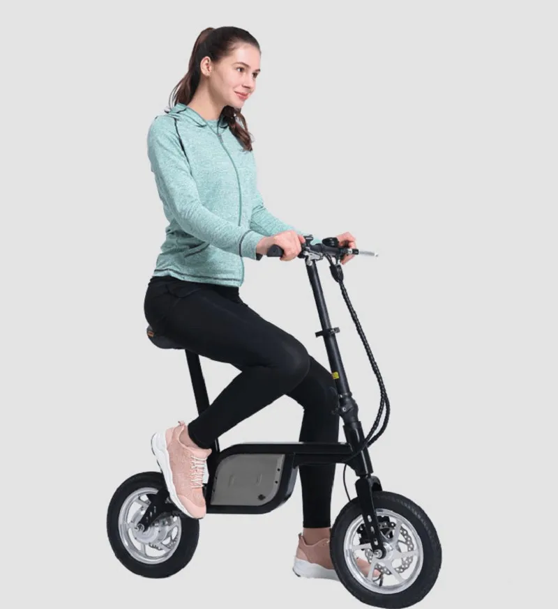 Flash Deal Mini adults electric bike 12-inch power folding scooter electric scooter Lithium-ion batteries Light and convenient 17