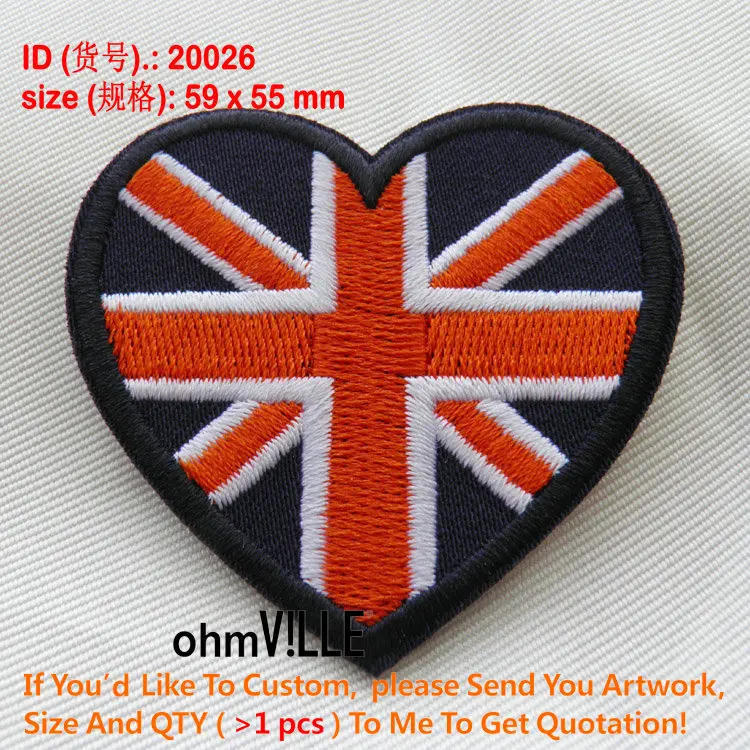 

20026 United Kingdom Flag Patch, England, Uk, Gbr Iron On Patches Guaranteed 100% Quality Appliques Custom Iron-on Patches