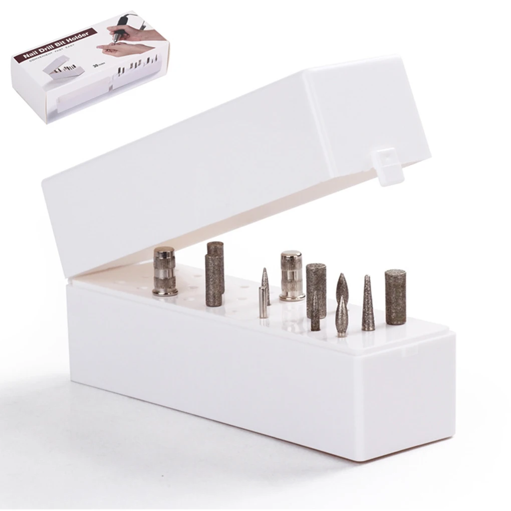 

Showing Shelf 30 Hole Nail Bits Organizer Manicure Box Displayer Nail Drill Bit Holder Stand TOP
