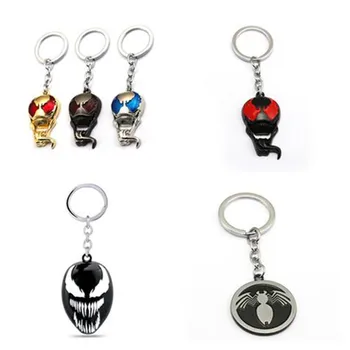 

Julies 12pcs/lot Wholesale Venom Keychain Nightmare Before Christmas Metal Pendant Keyring Venom Spider Men Chaveiro