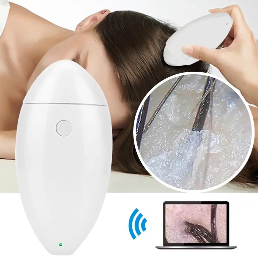 Wireless WIFI Hair Follicles Scalp Detector Digital Skin Analyzer Microscope Tool with EU Plug for Hair Beauty Salon