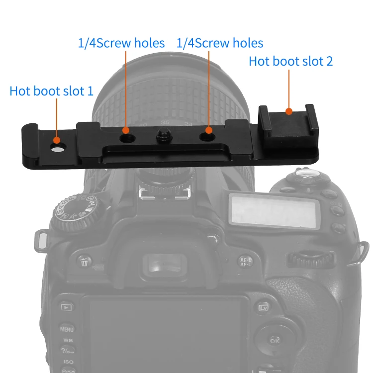 MAMEN 1-2 горячее сиденье для загрузки с тремя винтовыми отверстиями 1/4 для SONY/Nikon/Canon подключение к мобильному телефону/микрофону/камере светодиодный свет