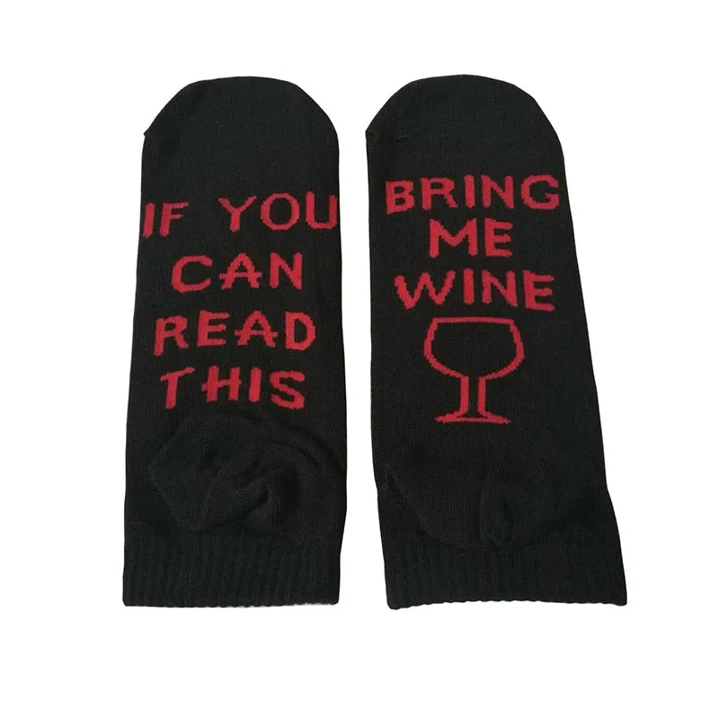 Носки с надписью If You Can Read This Bring Me A Wine/Beer Humor|printed socks|funny sockssocks unisex |