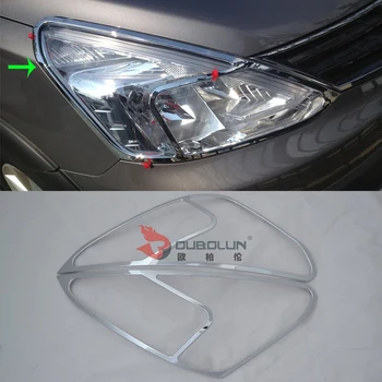 

Car Accessories Exterior Decoration ABS Chrome Front Head Light Lamp Cover Trim 2pcs For Nissan LIVINA 2013 Car-styling