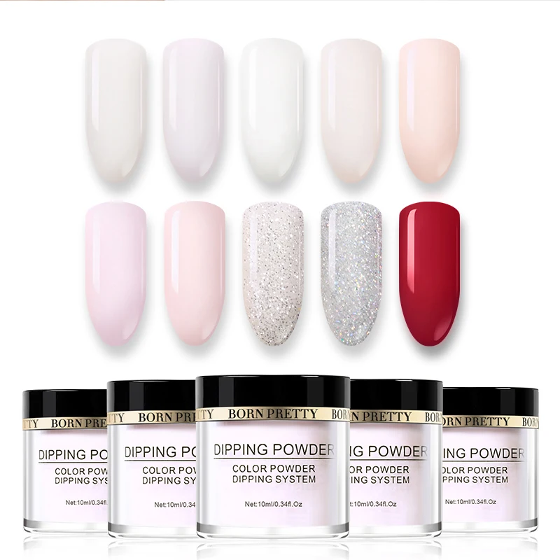 

BORN PREETY Nail Dipping Glitter 10ml Gradient Color French Nail Powder without Lamp Cure Nail Art Decorations Accessories