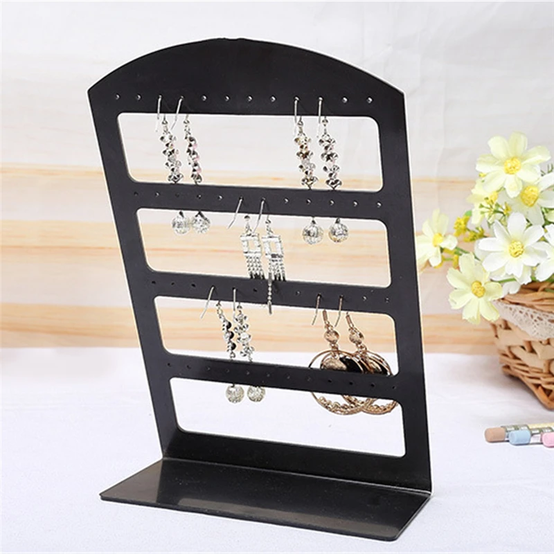 24 Holes Earrings Plastic Display Stand Rack Holder (Black) Jewelry Organizer Box Packaging & Display