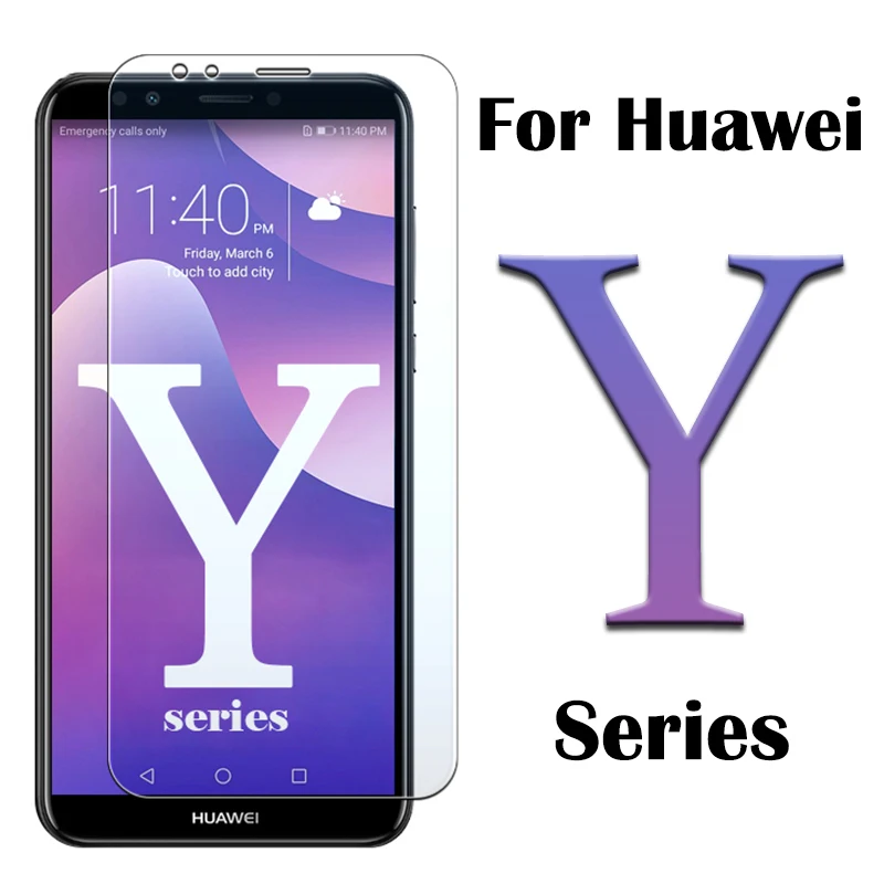 Защитное стекло для huawei y5 2017 y6 prime 2018 y3 y7 pro y9 huawey 5y 7y закаленное | Мобильные