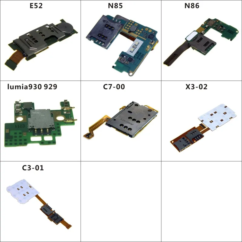 

Sim Card Slot Tray Reader Holder Socket With Flex Cable Replacement Parts for Nokia E52 N85 N86 lumia930 929 C7-00 X3-02 C3-01