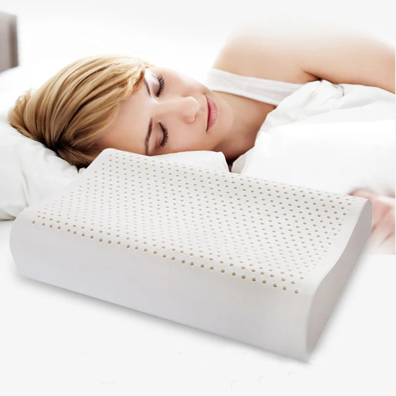 

Nature Latex Bedroom Pillow Health Care Sleeping Cervical Spine Protection Massage Care Pillows Health Neck Bonded Head Care