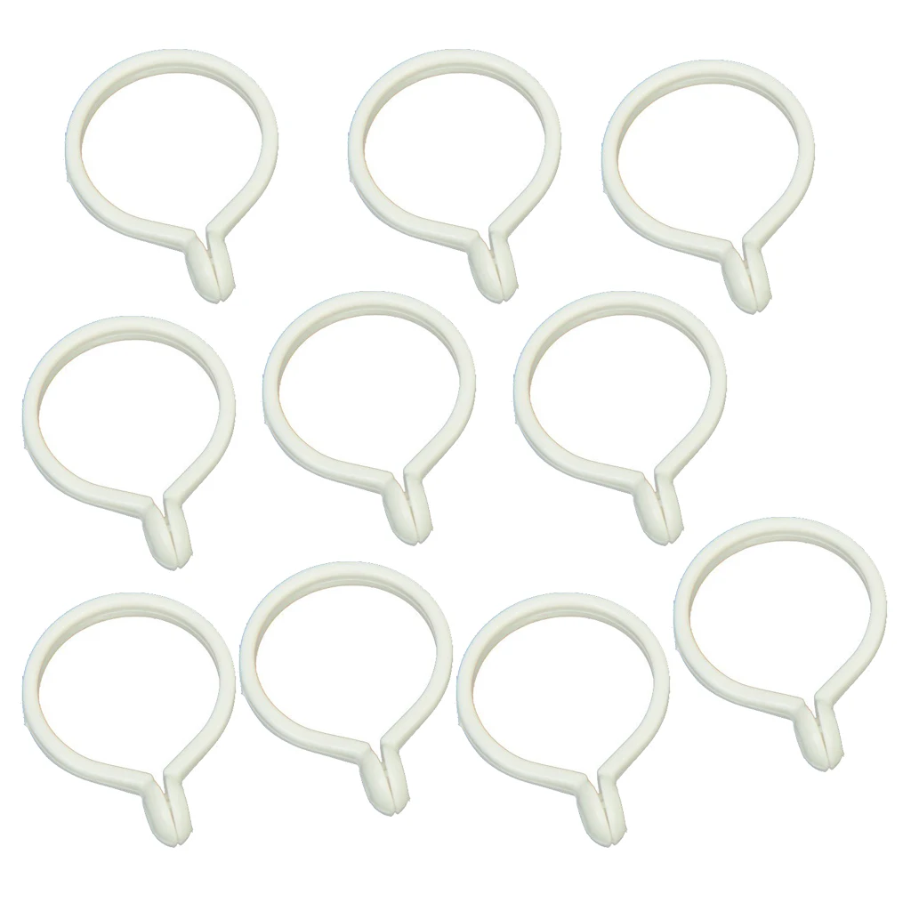Round Black Curtain Hanging Pole Rings 28mm ID Pack 12