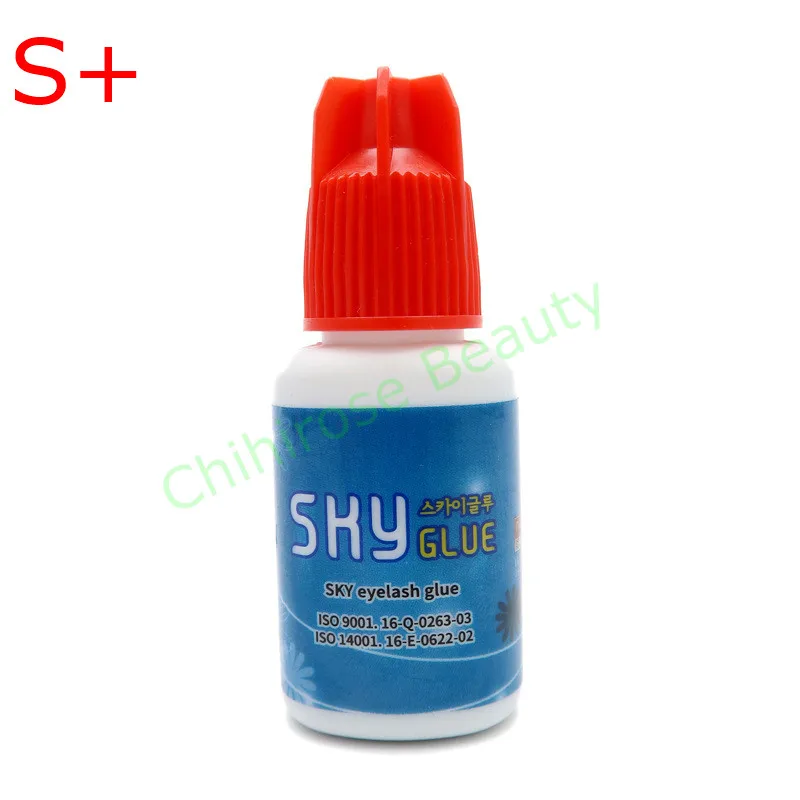 

Free Shipping 5 bottles/lot Fastest Korea Sky Glue Red Cap 1-2s dry time Most Powerful S+ for Eyelash Extensions MSDS Adhesive