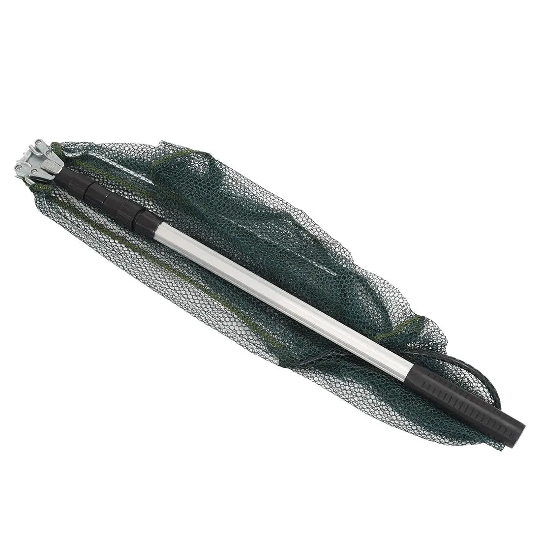 

New Triangular Folding Fishing Landing Net Aluminum 3 Section Extending Pole Handle green