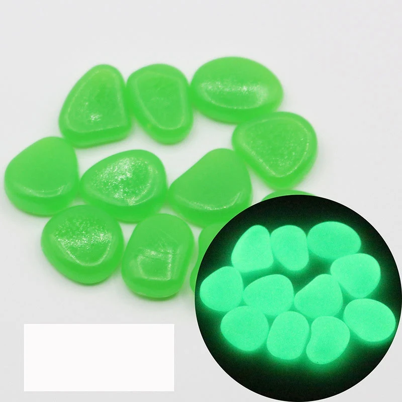 Glowing Pebbles Stones Luminous Stones Glow In The Dark Garden Aquarium Light-emitting Artificial Fish Tank Bonsai Garden