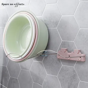 

Foldable Washbasin Storage Rack Wall Mounted Washbasin Stand Bathroom Organizer Stainless Steel Kitchen Pot Cover Storage Racks