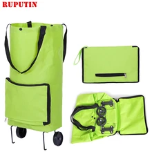 RUPUTIN New Folding Portable Shopping Bags Buy Vegetables Bag High Capacity Shopping Food Organizer Trolley Bag On Wheels Bags