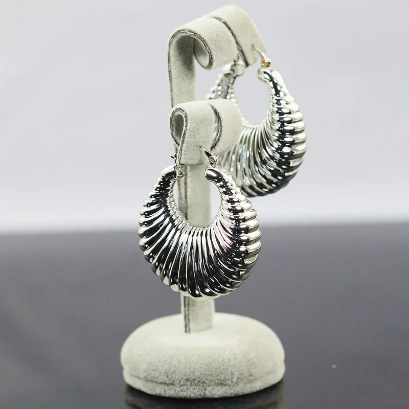

Vintage Silver Hoop Earrings for Brides Fashion Weave Wedding Jewelry Woman Big Hoop Earrings Ladies Queen Gift EA147