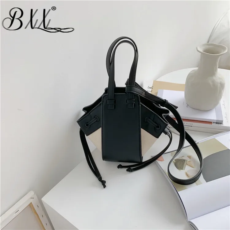 

BXX Sac / 2019 Luxury Women Handbags Designer Creative Pu Stitching Contrast Color One Shoulder Large Capacity Bucket Bag ZC644