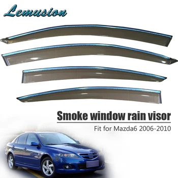 

High Quality 4pcs Smoke Window Rain Visor For Mazda 6 2006 2007 2008 2009 2010 Styling ABS Vent Sun Deflectors Guard Accessories