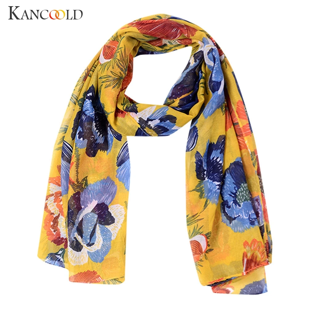 

KANCOOLD Scarf women Winter Lady Warm Fashion Flowers Plants Pattern Scarf Wrap Shawl high quality soft Scarf Women 2018Nov21
