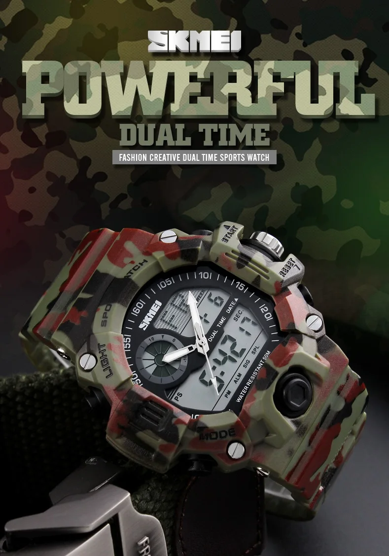 Dual Display Quartz Led Digital Wristwatch