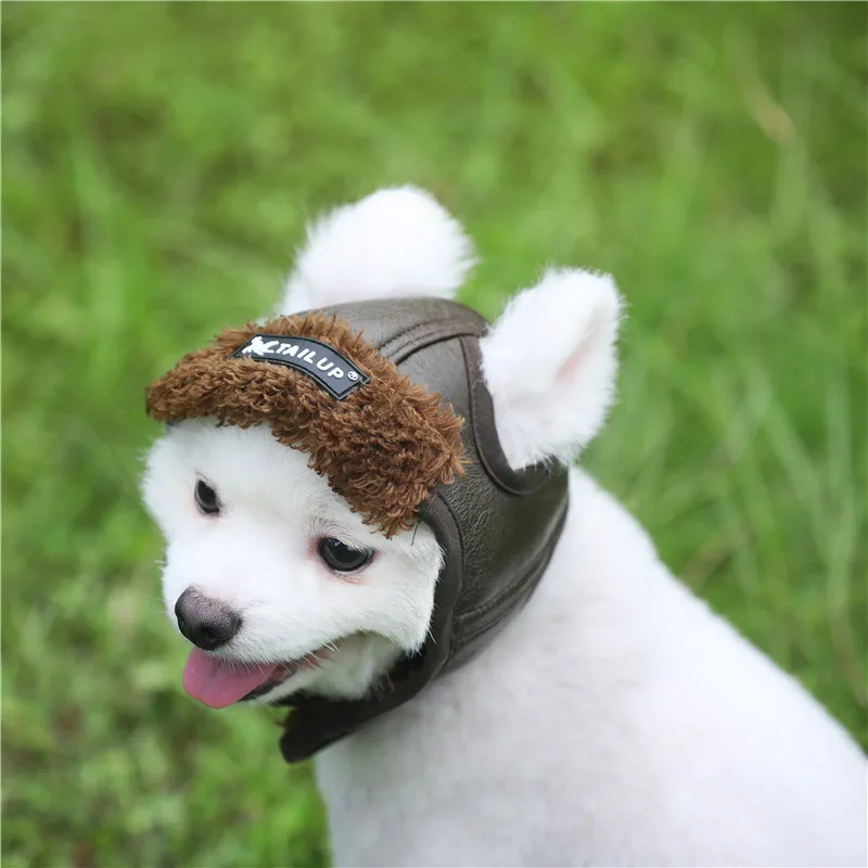 

Pet Dog Warming Poilt Hat Autumn Winter Style Cute Aviator Cap Pet Costume Cosplay Windproof Puppy Cap For Dog Hats Pet Supplies