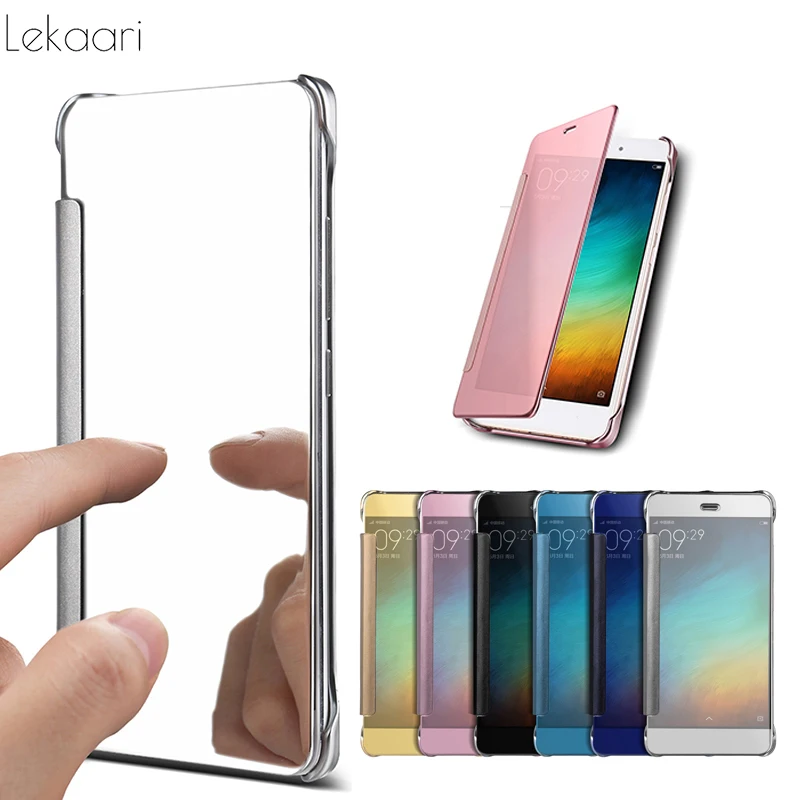 

Smart Clear Mirror View Case for Xiomi Xiaomi Mi 5 5S Note2 Redmi Note 3 4 4X 5A Pro Prime Flip Luxury Flip Cases Cover Coque